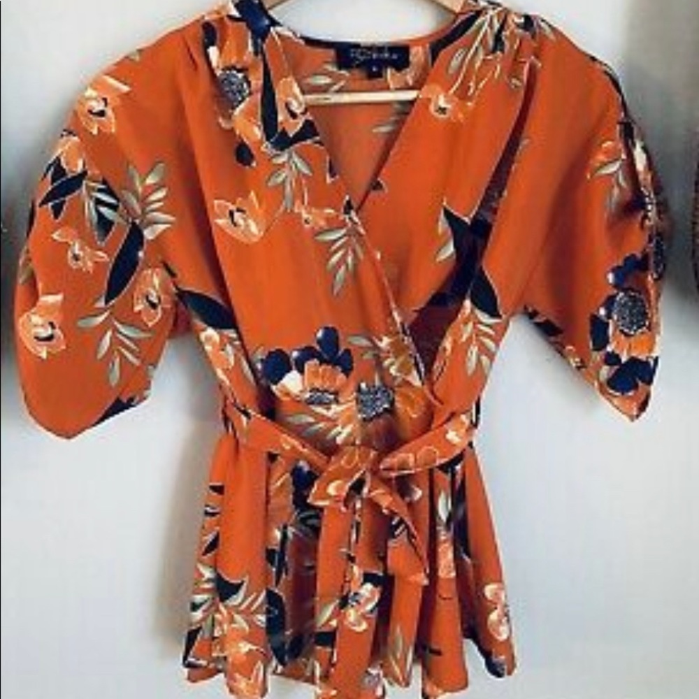 RD + Koko Wrap style blouse floral kimono